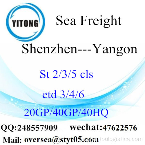 Shenzhen Port Sea Freight Shipping à Yangon